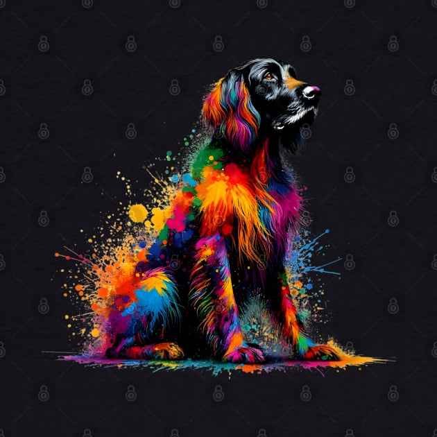 Vibrant German Longhaired Pointer in Splash Paint Style by ArtRUs